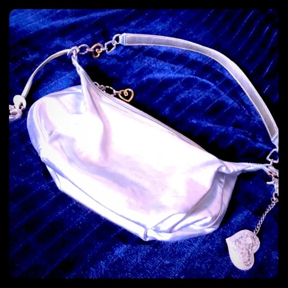 Brighton Liquid‎ Silver Shoulder Bag Reflective Metallic Baguette